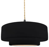 Radiance Medium Tier Pendant, Gloss Black Frame, Matte Black, LED, Beige