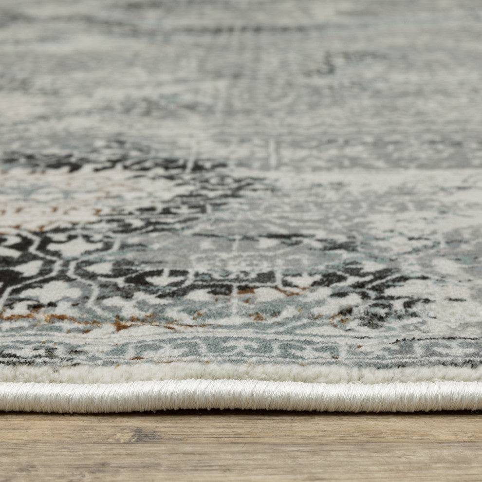 Galion Oriental Secrets Grey/Multi Indoor Area Rug, 6'7"x9'6"