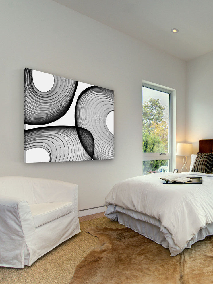 "Abstract Black and White 21-44-40" Print on Canvas by Irena Orlov