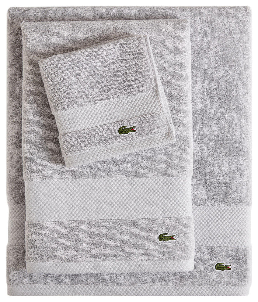 Lacoste Heritage Supima Cotton Solid Bath Sheet, Micro Chip