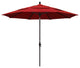 11' Bronze Collar Tilt Lift Fiberglass Rib Aluminum Umbrella, Olefin, Red