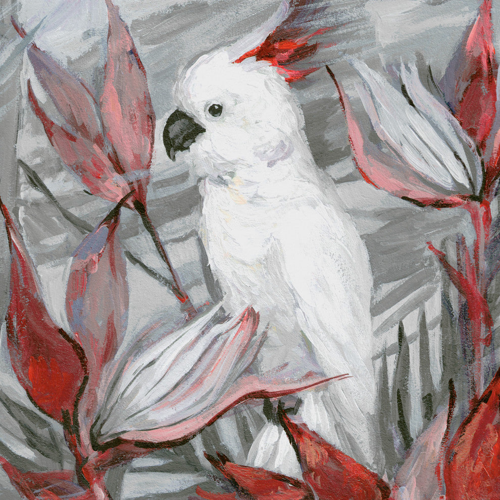 "White Cockatoo II" Painting Print on Wrapped Canvas, 48"x48"
