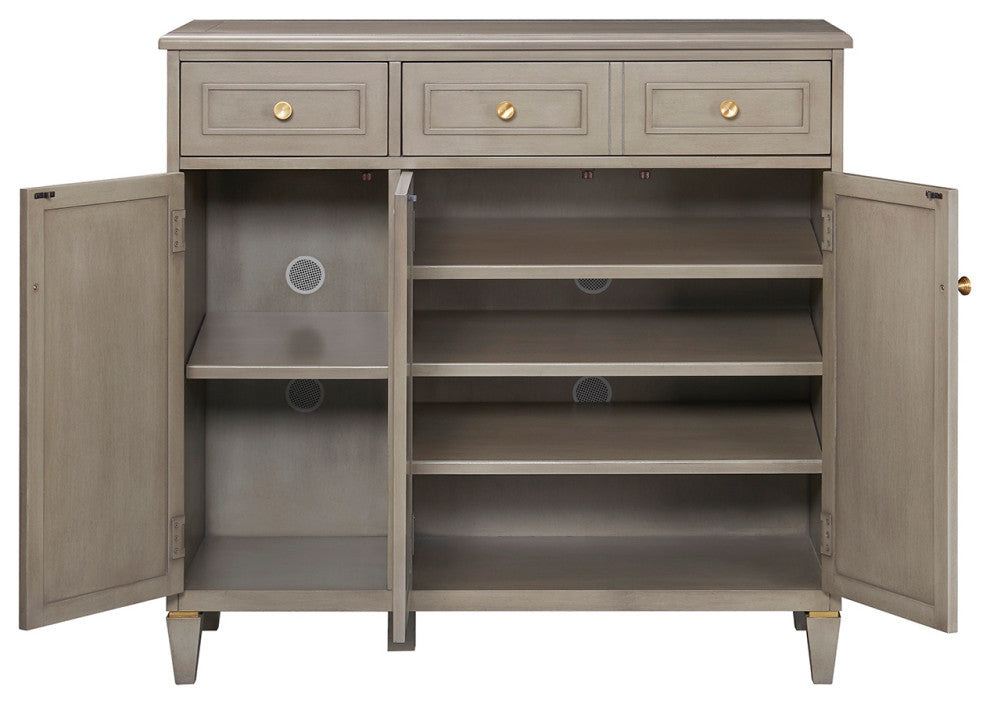 Dauphin Handpainted Entryway Storage Cabinet, Gray Cashmere