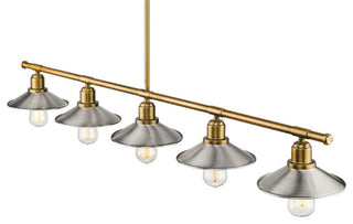 Z-Lite 613-5L Casa 5 Light 51.5"W Linear Chandelier - Factory Brass / Brushed