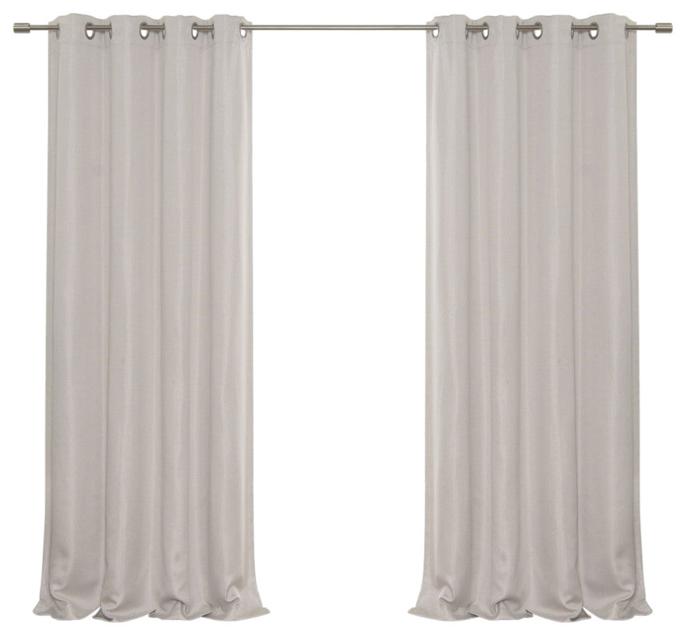 Basketweave Faux Linen Grommet Blackout Curtains
