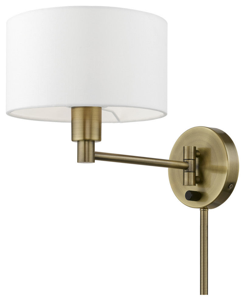 1 Light Antique Brass Swing Arm Lamp