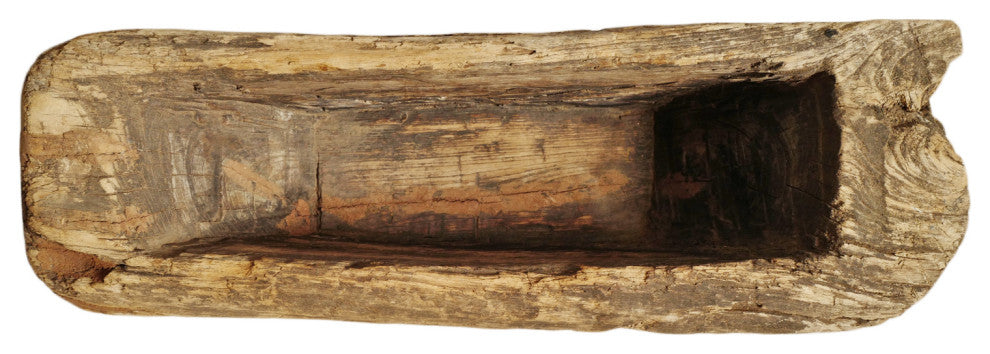 Consigned Old India Wood Log Trough 2