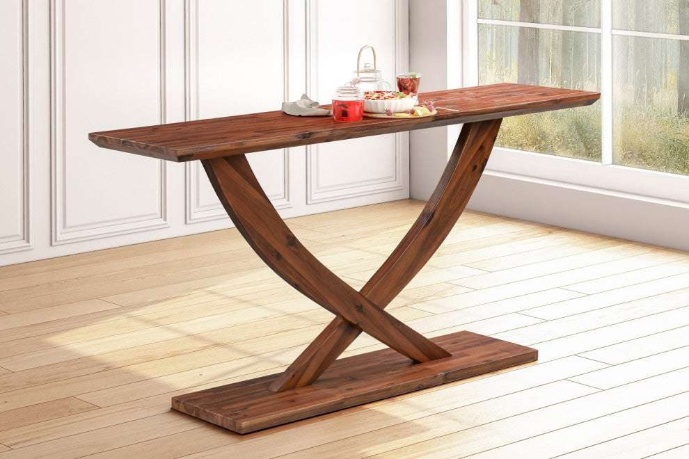 Rasmus Console Table, Chestnut Wire-Brush