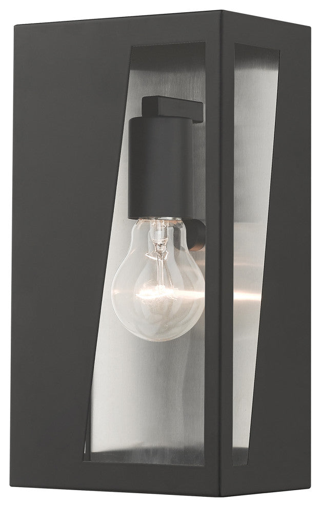 Forsyth 1-Light Black Outdoor Medium ADA Wall Lantern