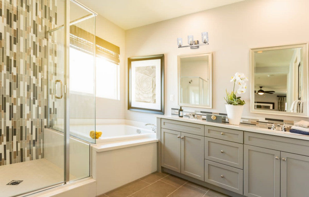 Elegant Lighting LD7027W24 Cassie 3 Light 24"W Vanity Light - Black / Clear