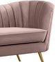 Margo Velvet Upholstered Set, Pink, Loveseat