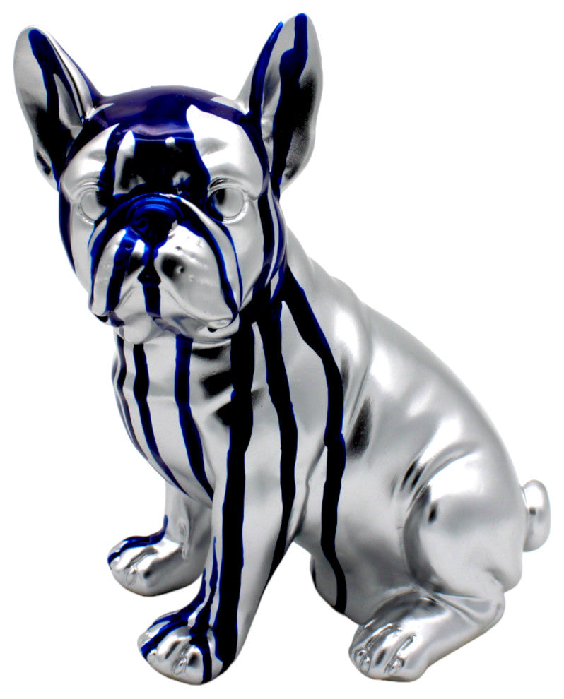 Interior Illusions Plus Sitting Blue Dripping French Bulldog 8" Tall