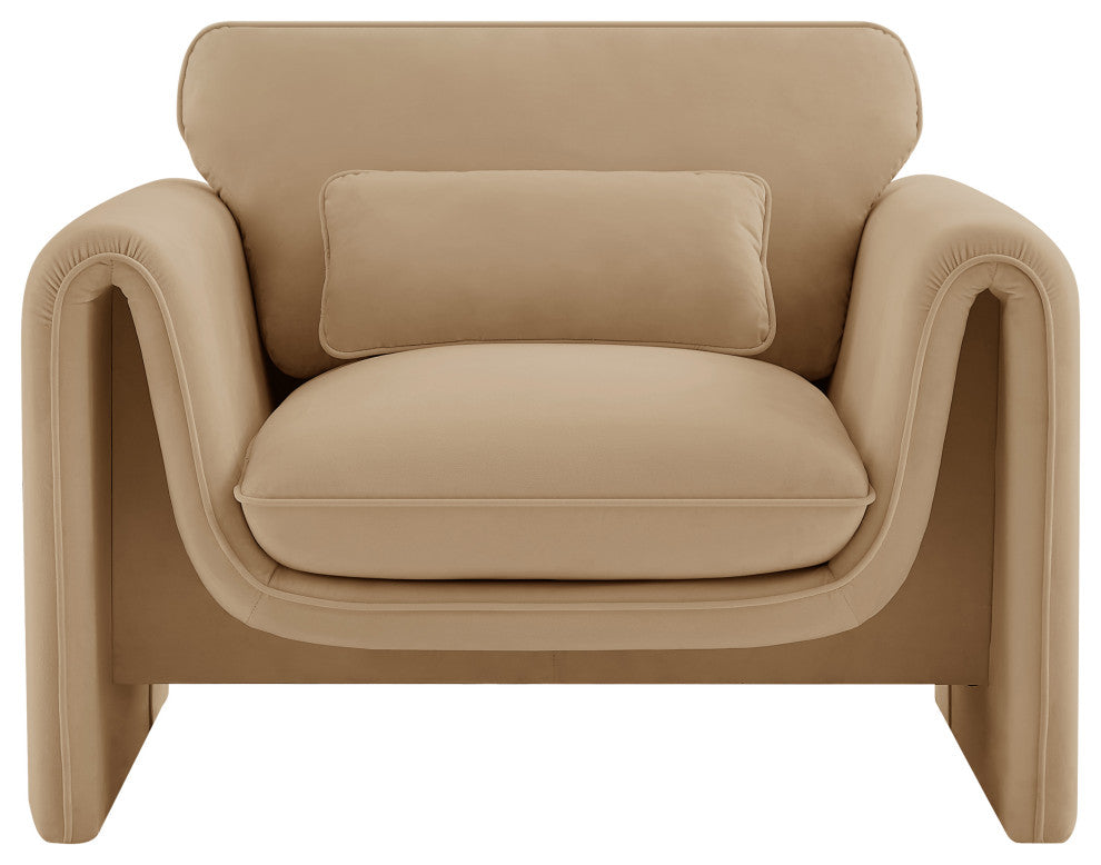 Sloan Camel Velvet Fabric Chair