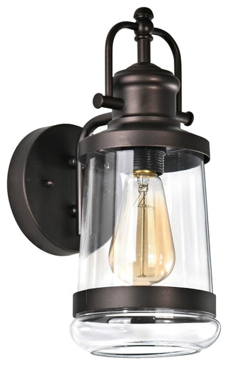 CHLOE Lighting Derrick Transitional 1Light Rubbed Bronze Outdoor Wall Sconce 14"