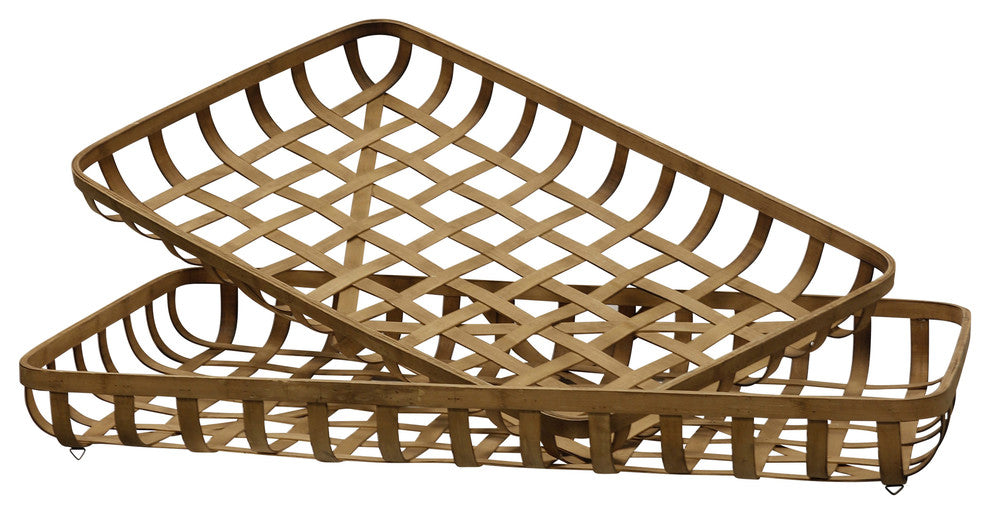 Paracel Natural | Industrial Traditional | Set of Two Bamboo Trays