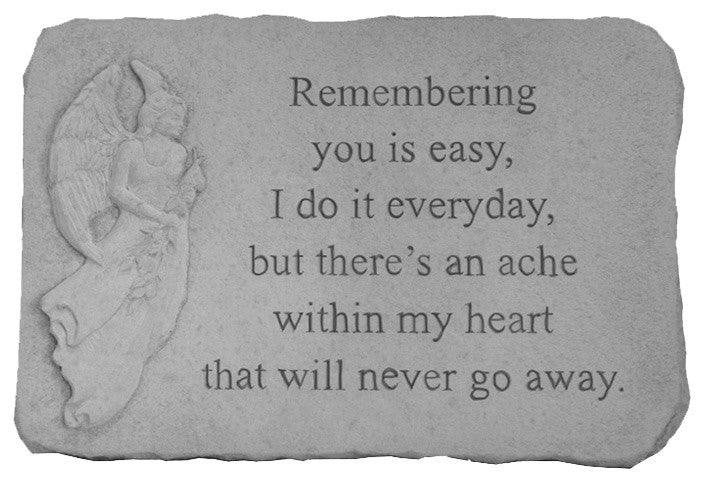 Angel Garden Accent Stone, "Remembering You"