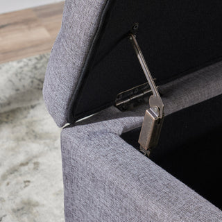 GDF Studio Sterling Fabric Tufted Storage Ottoman, Gray