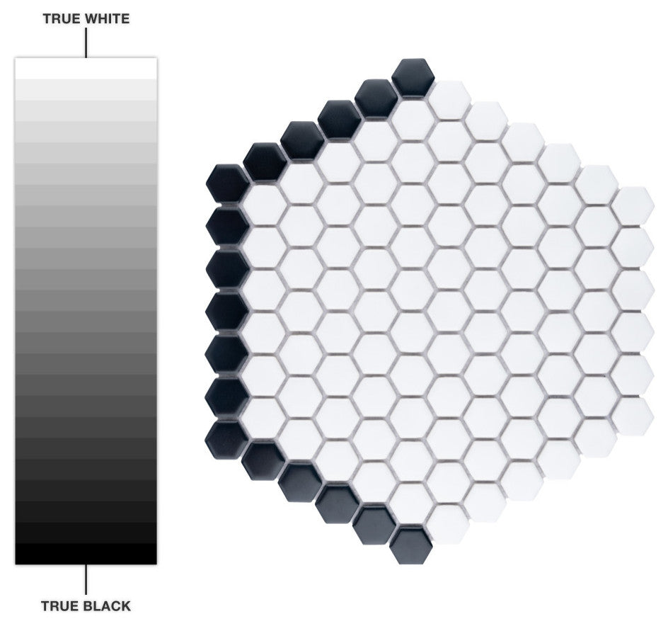 Metro 1" Geo Hex Porcelain Floor and Wall Tile Sample