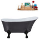 55" Streamline N359BL-IN-BGM Clawfoot Tub and Tray With Internal Drain