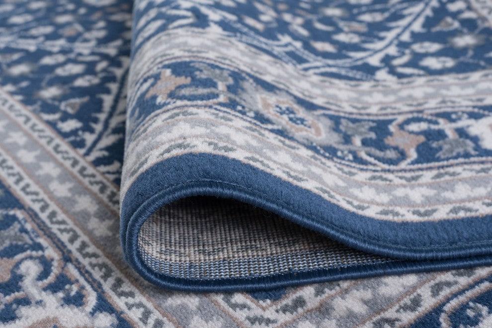 Beauregard Traditional Oriental Navy Scatter Mat Rug, 2'x3'