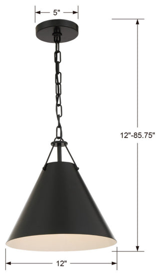 Xavier One Light Pendant in Matte Black
