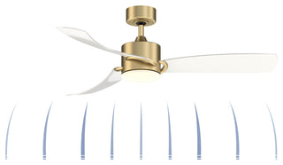 SculptAire, 52" Brushed Satin Brass With Clear Blades and LED Light