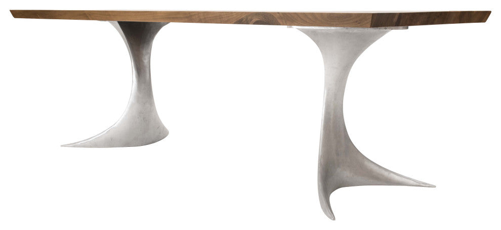 Walnut Table with Sand Cast Aluminium Legs 91"x36"x30"