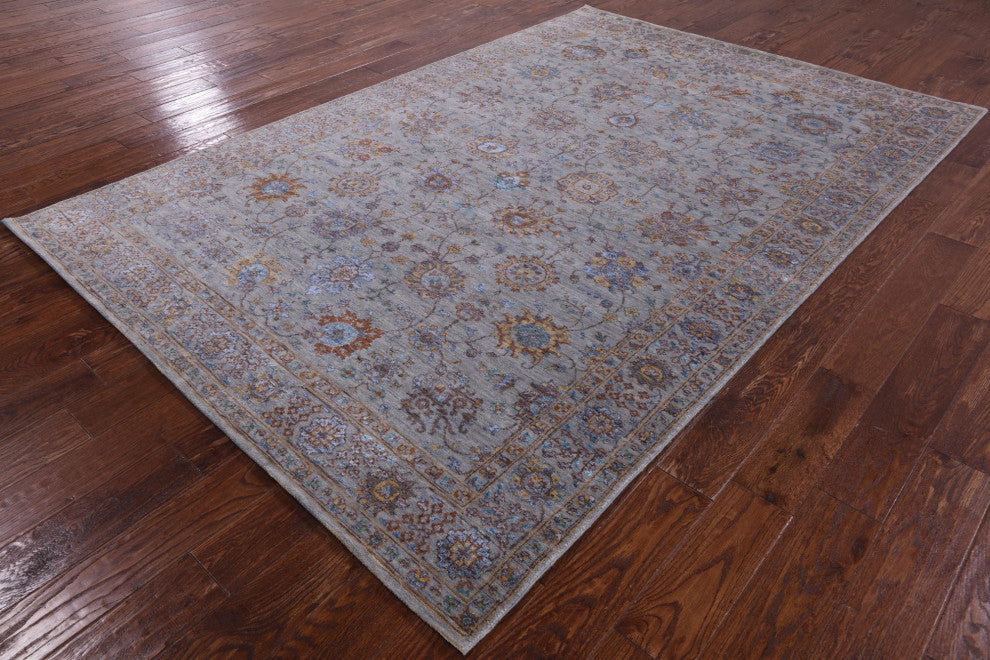 Wool and Silk Hand Knotted Persian Rug 6' 0" X 8' 11" Q6078
