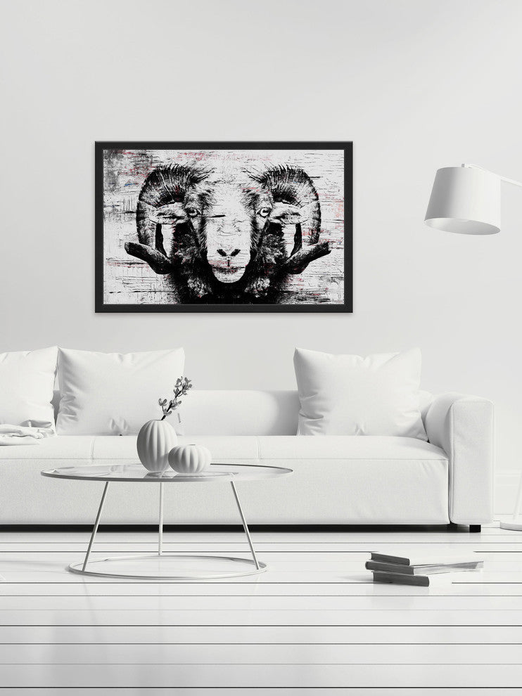 Parvez Taj "Staring Ram Eyes" Framed Painting Print, 30"x20"