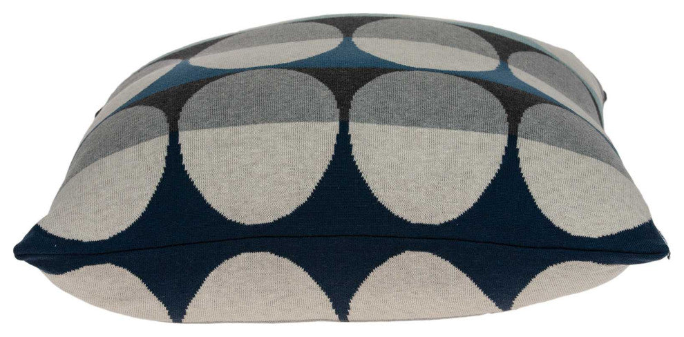 HomeRoots Geometric Design Gray And Teal Blue Cotton Pillow Cover