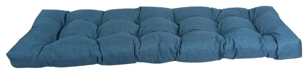 60-inch by 19-inch Tufted Solid Outdoor Spun Polyester Loveseat Cushion