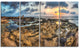 "Rocky African Seashore Panorama" Oversized Beach Wall Art, 4 Panels, 48"x28"