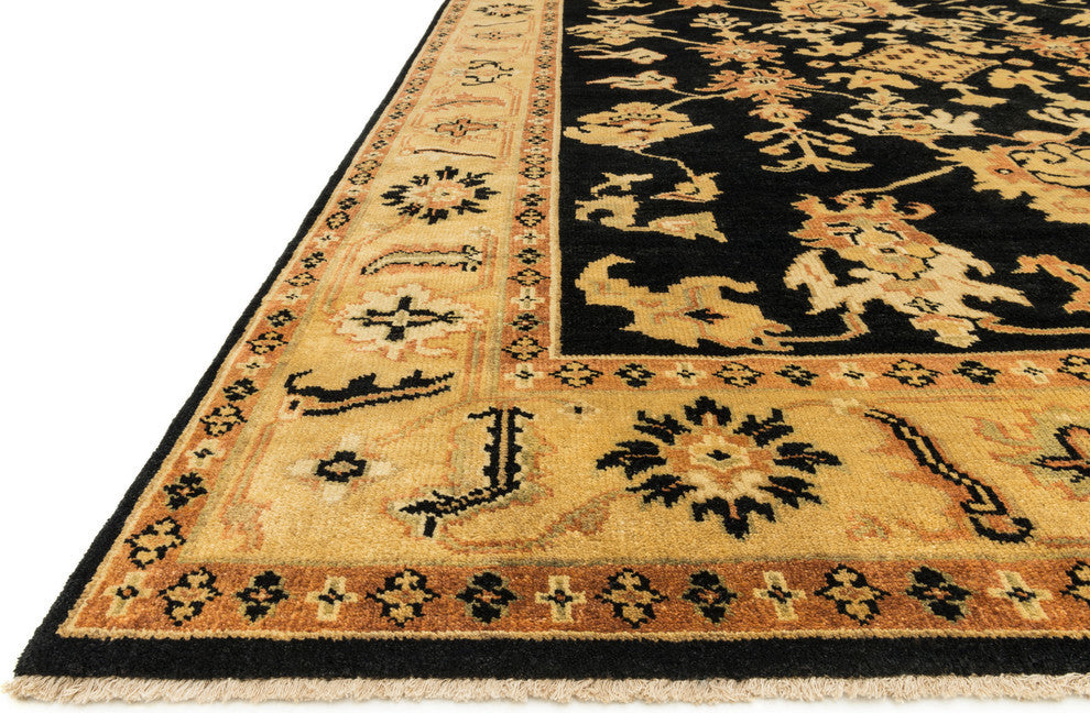 Loloi Morrow Collection Rug, Black and Light Gold, 4'x6'