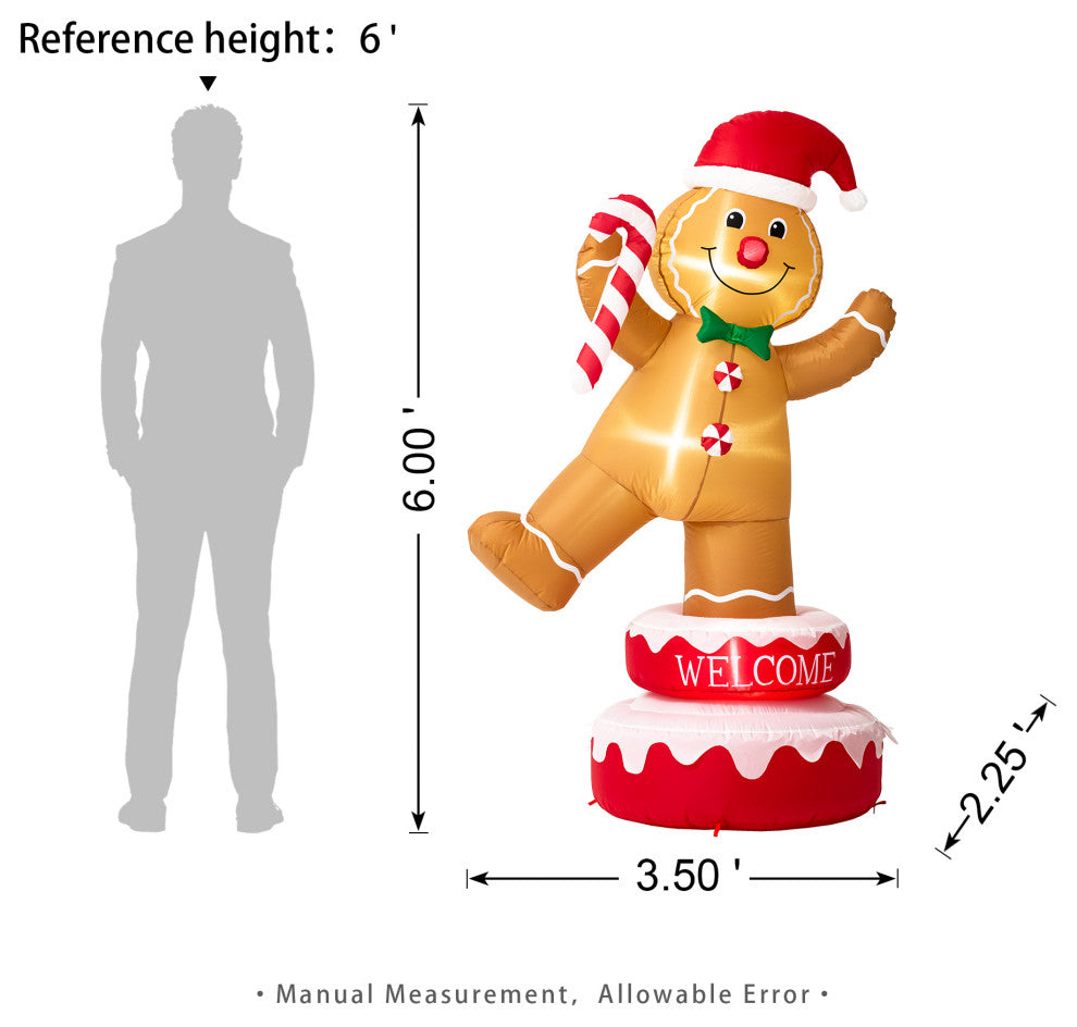 Inflatable Rotating Gingerbread Man Decor