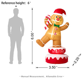Inflatable Rotating Gingerbread Man Decor