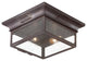 Newton, Outdoor Flush Mount, Incandescent, Old Bronze Finish, Clear Seeded Glass