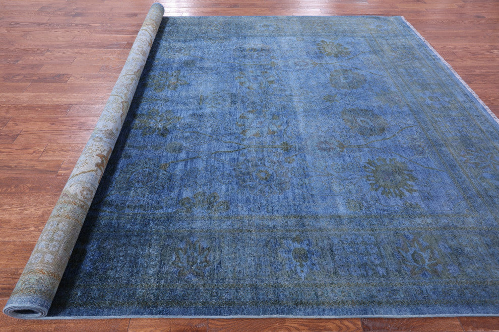 Overdyed Full Pile Handmade Wool Rug 9' 3" X 11' 9" - WR2526