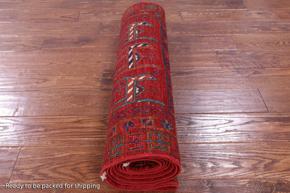 Runner Handmade Fine Turkmen Ersari Rug 2' 8" X 10' 3" Q10886