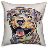 Watercolor Rottweiler Throw Pillow Cover
