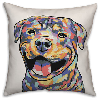 Watercolor Rottweiler Throw Pillow Cover