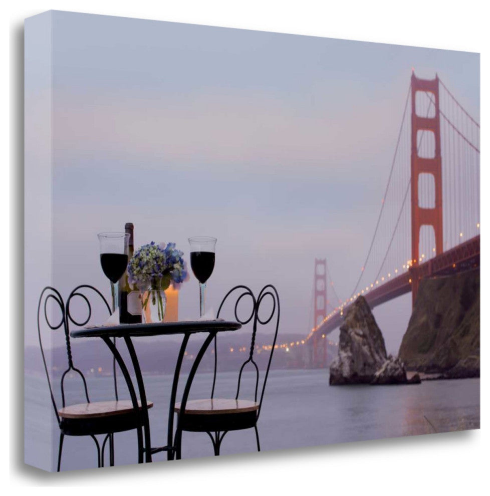 Up Close Bistro Caf" Golden Gate Bridge 4 Giclee Wrap Canvas Wall Art