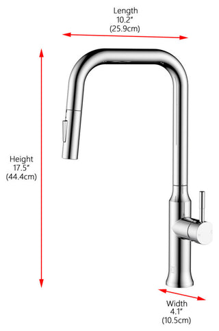 Elegant Lighting FAK-311 Noor 1.8 GPM 1 Hole Pull Down Kitchen - Chrome