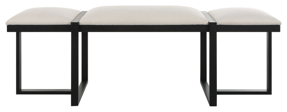 Uttermost Triple Cloud Modern Upholstered Bench