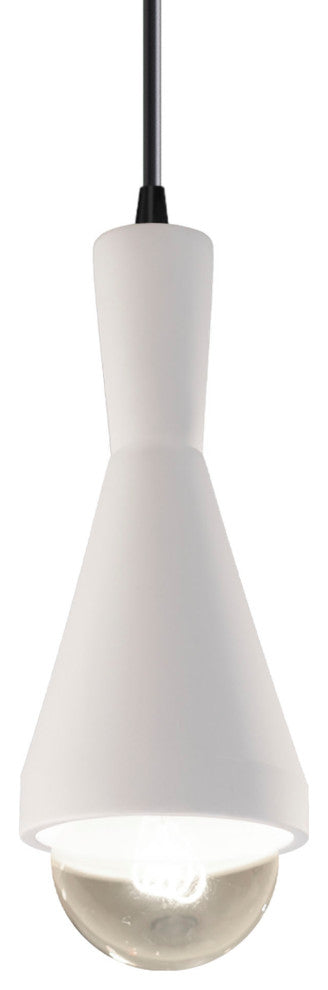 Erlen Pendant, Bisque, Matte Black, Black Cord, Integrated LED