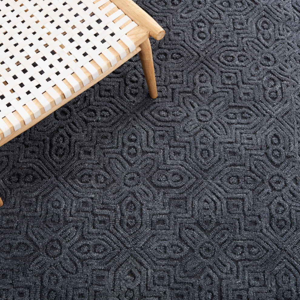 Safavieh Textural Collection TXT101H Rug, Charcoal, 6' X 9'