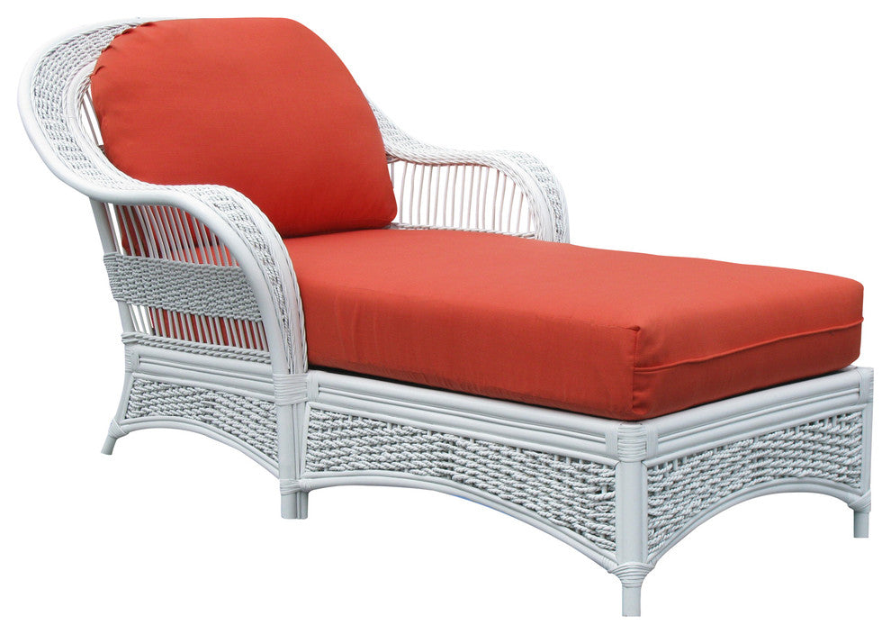 Regatta Chaise Lounge in White, Cream Fabric