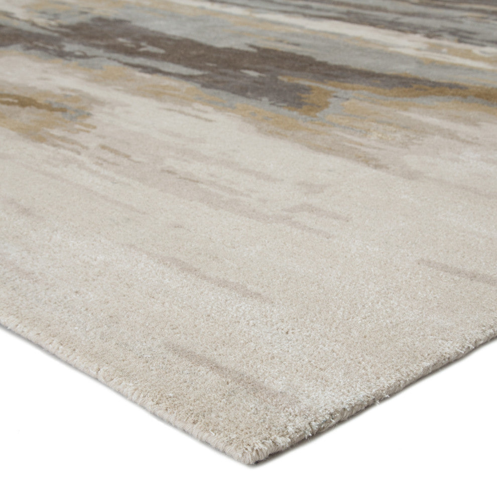 Jaipur Living Ryenn Handmade Abstract Cream/Gold Area Rug, 6' Rnd