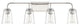 4-Light Bathroom Vanity Light, Matte Black, Polished Nickel