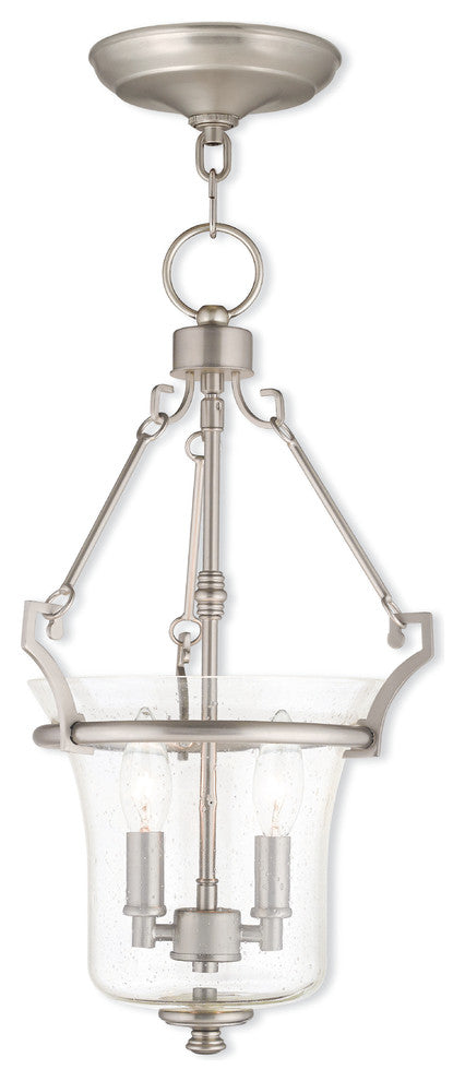 Livex 50402-91 2-Light Brushed Nickel Pendant, Brushed Nickel