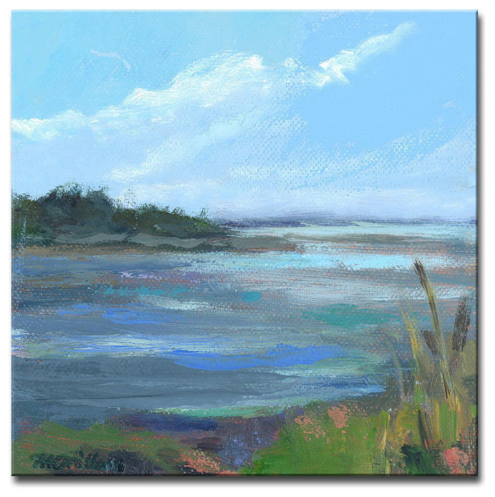 Coral and Blues' Ready2HangArt Canvas by Leslie Owens, 20"x20"